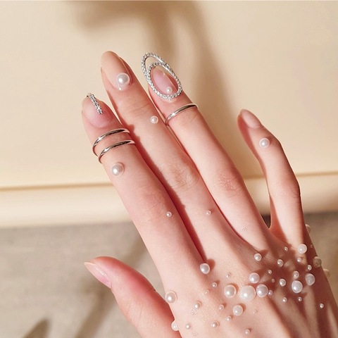 Coréen à la mode anneau en métal ligne mince anneaux gothiques pour les femmes en gros bijoux de mode quotidiens ► Photo 1/4
