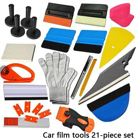 Voiture feuille outil ensemble vinyle emballage film grattoir grattoir auto outil autocollant kit d'installation coupe-papier auto style auto pièces automobiles ► Photo 1/6