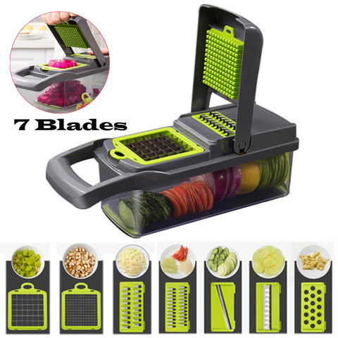 Éplucheur de légumes salade de fruits 5 en 1 | Aliments, trancheuse Dicer râpe à hacher, dispositif de coupe de pommes de terre, coupeur de légumes, outils de cuisine ► Photo 1/6