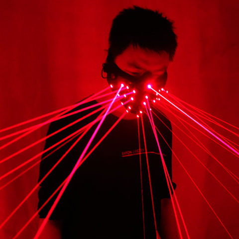 Masque Laser rouge illumine les masques de fête néon Maska Cosplay Mascara horreur Mascarillas lueur dans l'obscurité Masque V ► Photo 1/6