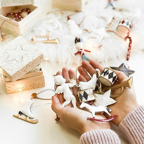 Pendentif en métal pour décoration de noël, 11 pièces, décoration nordique pour arbre de noël, salle de fête, ornements de vacances ► Photo 1/4