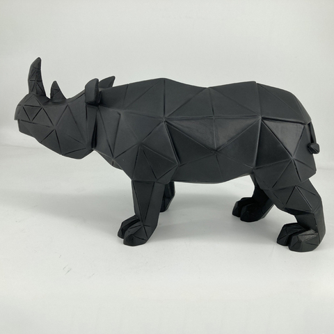 Statue de rhinocéros géométriques, sculpture d'art, décoration, accessoires de décoration pour la maison, cadeau ► Photo 1/6