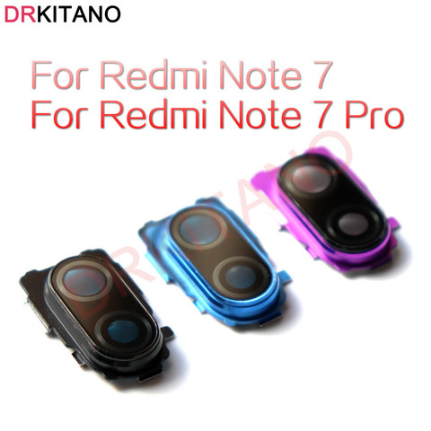 Cadre de caméra pour Xiaomi Redmi Note 7 Pro lentille en verre de caméra arrière pour Redmi Note 7 cadre de caméra arrière + objectif Note7 pièces de rechange ► Photo 1/4
