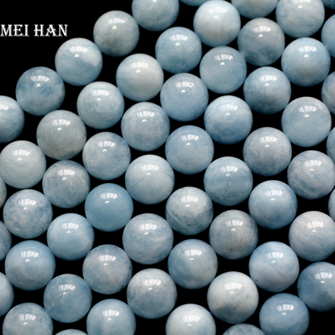 Vente en gros livraison gratuite naturel brésil aigue-marine 10mm +-0.2 perles rondes lisses pierre pour bijoux bricolage faisant cadeau de conception ► Photo 1/1