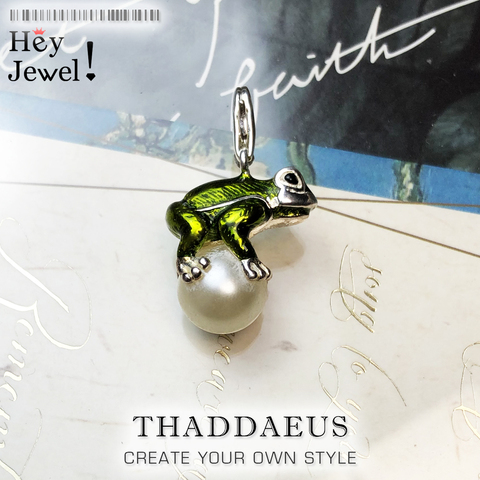 Pendentif grenouille et perle, 2022 hiver flambant neuf mode Bijoux Europe Bijoux 925 en argent Sterling mignon cadeau pour femme hommes ► Photo 1/6