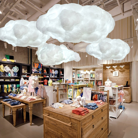 XIUAN-lampe en coton à suspension blanche en forme de nuage, Design créatif, luminaire décoratif d'intérieur, idéal pour la chambre d'un enfant, le café ou la chambre d'une fille, LED ► Photo 1/6