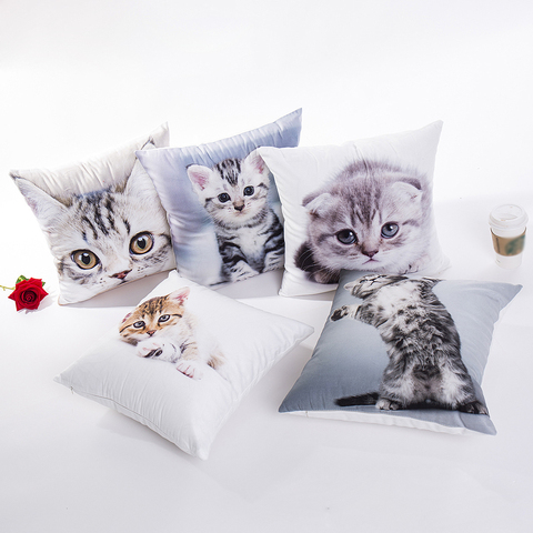 Mignon chat taies d'oreiller Animal canadien housse de coussin pour canapé maison chaise décorative taies d'oreillers Polyester ► Photo 1/5