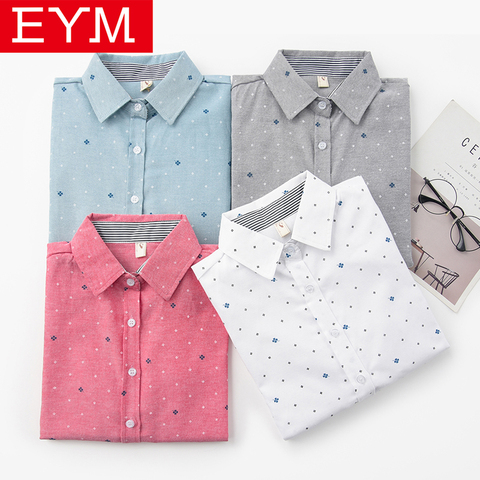 EYM marque femme Blouse 2022 printemps nouveau décontracté imprimé à manches longues chemise femmes frais collège Style Blouses hauts dame vêtements Blusas ► Photo 1/6