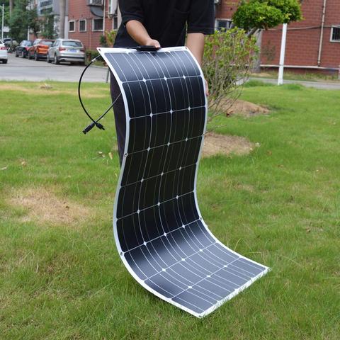 Dokio 12V 100W Flexible monocristallin panneau solaire pour voiture/bateau/maison batterie solaire peut charger 12V étanche panneau solaire chine ► Photo 1/6
