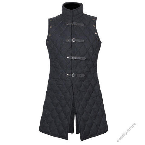 S-4XL Gambeson deguisement Aketon armure gilet manteau médiéval Viking tenue sans manches gn guerrier chevalier chasseur tenue pour adulte hommes ► Photo 1/5