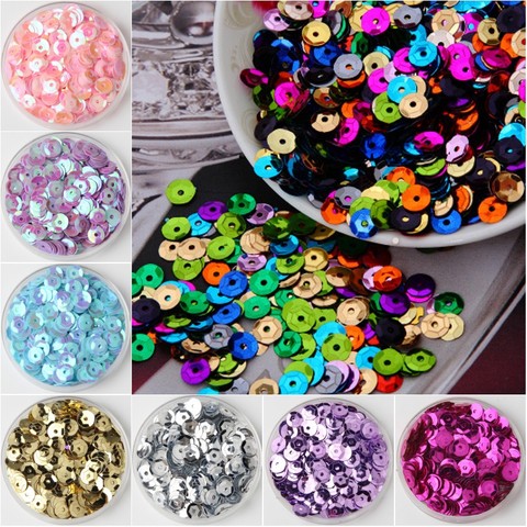 Mélange de couleurs de Paillettes en PVC, tailles multiples, 4mm, 5mm, 6mm, tasse ronde, Paillettes, couture, artisanat de mariage, vêtements pour femmes, accessoires 10g ► Photo 1/6