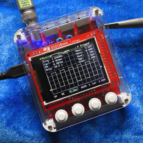 JYE Tech DSO138 Mini Kit de bricolage Oscilloscope numérique pièces SMD pré-soudé ensemble d'apprentissage électronique 1MSa/s étui Transparent ► Photo 1/6