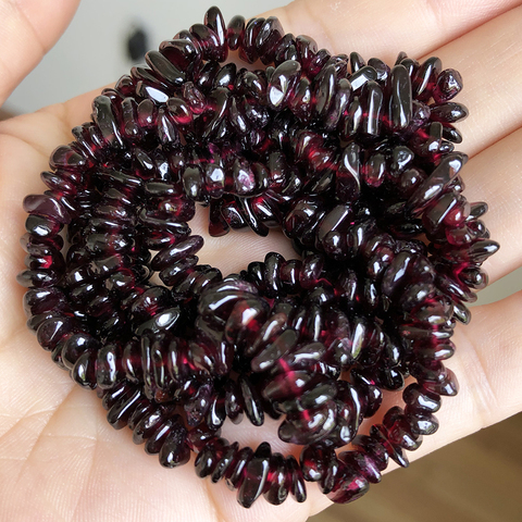 Perles en pierre grenat rouge naturelle, irrégulières, de 5 à 8mm, 33 pouces, pour la fabrication de bijoux, collier, boucles d'oreilles, bricolage ► Photo 1/4