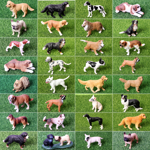 Figurines d'animaux de Simulation, figurines de chiens de la saint-patrick, collie,Bull Terrier,Boxer, décoration de la maison, cadeau pour enfants en bas âge ► Photo 1/6