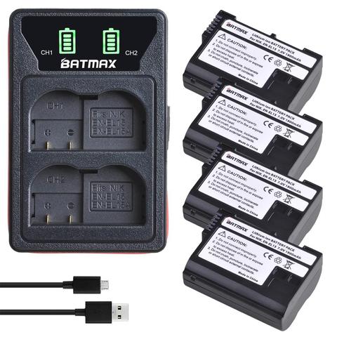 Batterie 4X EN EL15 EN-EL15A + chargeur USB LED, pour Nikon D500 D600 D610 D750 D7000 D7100 D7200 D800 D800E D810, EN-EL15 ► Photo 1/6