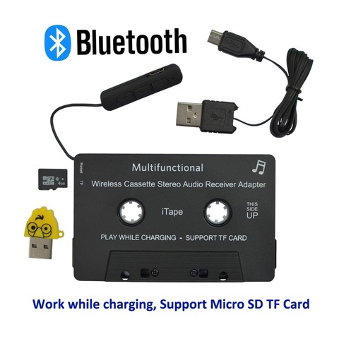 Adaptateur de Cassette Bluetooth 3rd Gen sans fil CSR V4.0 + EDR fonctionne tout en chargeant le récepteur Audio stéréo pour lecteur de pont de voiture ► Photo 1/6
