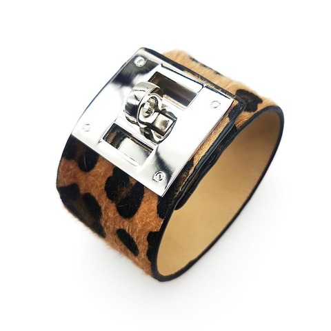 D & D – Bracelets en cuir Punk pour femmes et hommes, mode européenne, large circulaire, couleur argent, manchette, bijoux de déclaration ► Photo 1/6
