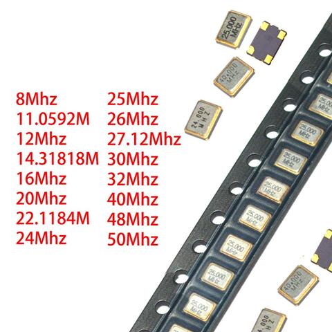 SMD-3225 SMD passif oscillateur à quartz 3225 8 11.0592 12 14.31818 16 20 22.1184 24 25 26 27.12 27.6 30 32 40 48 50 Mhz ► Photo 1/1