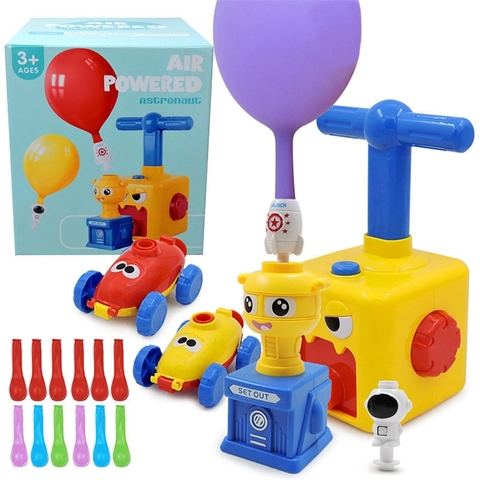 Ballon alimenté voitures ballon coureurs voitures aérodynamiques tige jouets fête fournitures préscolaire éducation Science jouets avec pompe ► Photo 1/1