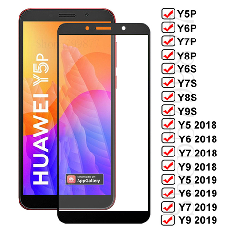 11D Protection En Verre Pour Huawei Y5P Y6P Y7P Y8P Y6S Y8S Y9S Trempé Verre Y5 Lite Y6 2022 Y7 Pro Y9 Premier 2022 Protecteur d'écran ► Photo 1/6