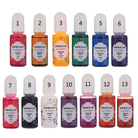 13 couleurs époxy UV résine Colorant Colorant liquide époxy Pigment résine Colorant résistance à la décoloration 10ml translucide ► Photo 1/6