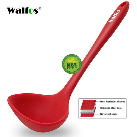 WALFOS gâteau beurre spatule Silicone cuillère mélange cuillère à manche Long ustensiles de cuisine vaisselle cuisine soupe cuillères mélangeur cuisson ► Photo 1/1