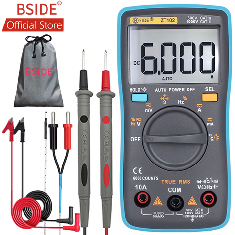 BSIDE ZT102 Ture RMS multimètre numérique tension ca/cc température actuelle Ohm fréquence Diode résistance testeur de capacité ► Photo 1/6