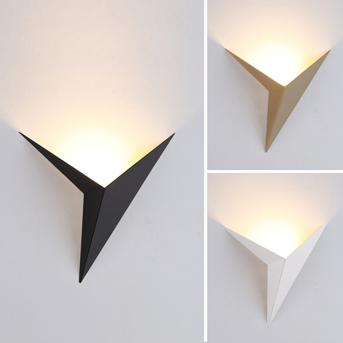 Lampes de mur LED en forme de triangle minimaliste moderne lampes murales d'intérieur de style nordique lumières de salon 3W AC85-265V éclairage Simple ► Photo 1/6