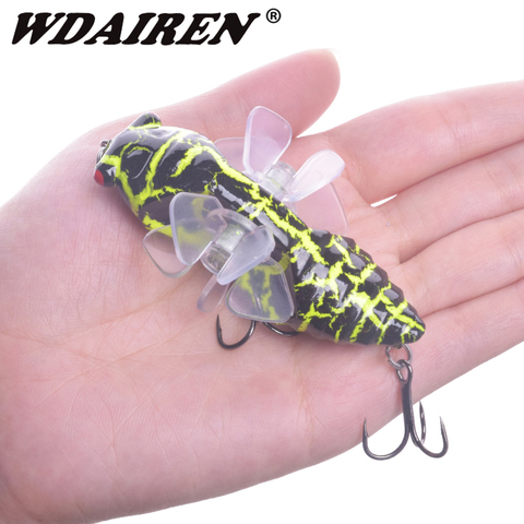 1 pièces Topwater Whopper Popper leurres de pêche 7.5cm 15.5g flottant Wobblers brochet crayon de pêche appât dur avec Double queue rotative ► Photo 1/6