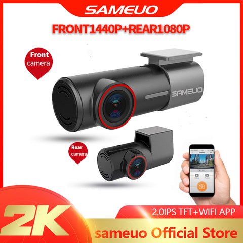 Sameuo – U700 caméra de tableau de bord avant et arrière, WIFI 2K 1080P, DVR, enregistreur vidéo automatique, vision nocturne, moniteur de stationnement 24H, application ► Photo 1/6