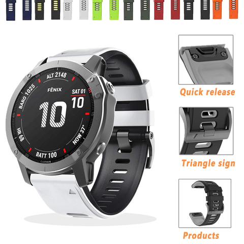 20 22 26mm bracelet de montre en Silicone à ajustement rapide pour Garmin Fenix 6X Pro Easyfit bracelet de poignet pour Garmin Fenix 6 Fenix 5X 5 3HR ► Photo 1/6