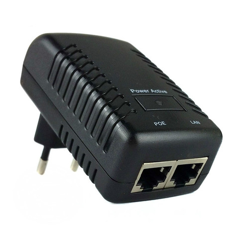 Alimentation PoE 48V, 0,5 a, 24W, pour vidéosurveillance, sécurité, prise murale, injecteur, adaptateur Ethernet, caméra IP, téléphone, prise US/EU ► Photo 1/5