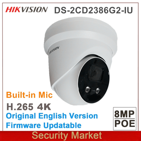 Hikvision – caméra réseau POE 8MP et SL, avec microphone intégré, AcuSense IPC, à tourelle fixe, Original ► Photo 1/1
