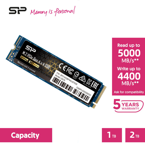Silicon Power-disque dur interne SSD M.2, PCIE 2280, 3D NAND, US70, capacité de 1 to, 2 to, pour ordinateur portable et bureau ► Photo 1/5
