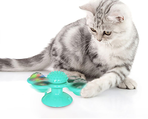 Jouet moulin à vent pour chat, Massage amusant, jouet interactif rotatif, cataire, accessoires pour chat, jouet pour animaux de compagnie avec boule scintillante ► Photo 1/6