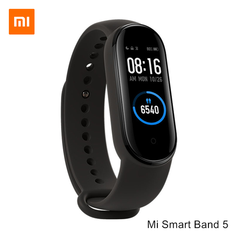 Xiaomi – Bracelet connecté Mi Band 5, écran couleur AMOLED, capteur d'activité physique avec suivi du rythme cardiaque, Original, en Stock ► Photo 1/6