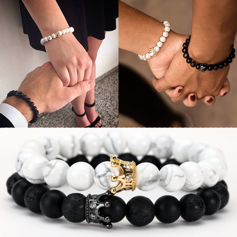 Pierre de lave hommes Bracelet naturel pierre de lune perle tibétain bouddha Bracelet Chakra diffuseur Bracelets hommes bijoux cadeaux livraison directe ► Photo 1/6