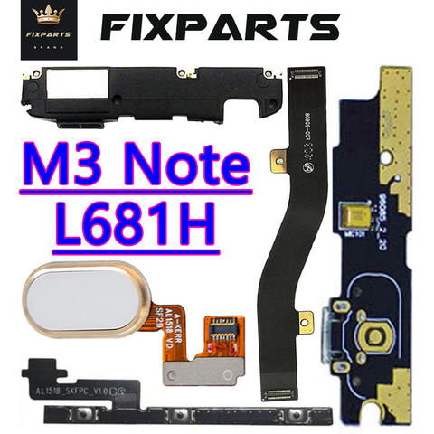 Pièces de téléphone pour Meizu M3 Note bouton marche/arrêt bouton de Volume pour L681H empreinte digitale pour Meizu M3 Note, Port de chargement haut-parleur ► Photo 1/6