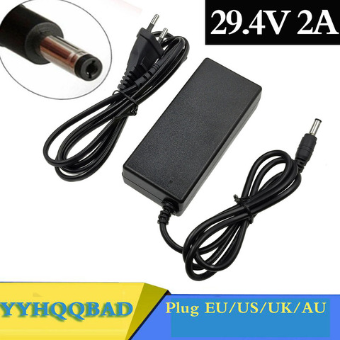 Chargeur de batterie au lithium YYHQQBAD 29.4V 2A pour 24V 25.2V 25.9V Scooter électrique vélo électrique 7 série li-ion chargeur de batterie ► Photo 1/6