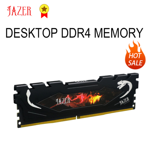 JAZER – mémoire de serveur d'ordinateur de bureau, modèle DDR4, capacité 4 go, fréquence d'horloge 2400/2666, Ram, Dimm, avec dissipateur thermique ► Photo 1/6