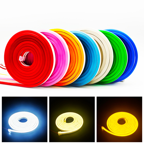 Enseigne lumineuse en Silicone dc 12v, Tube Flexible 2835 120 s/M, étanche IP65, bande lumineuse, lumières de noël pour fête de vacances ► Photo 1/6