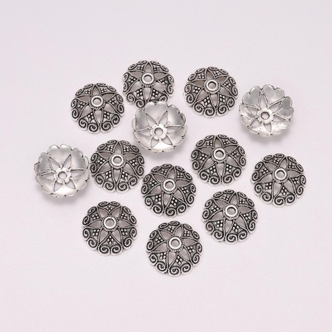 20 Pcs/Lot 14.5mm Antique perle casquettes fin réceptacle fleur Torus pour la fabrication de bijoux résultats bricolage Bracelet accessoires ► Photo 1/3