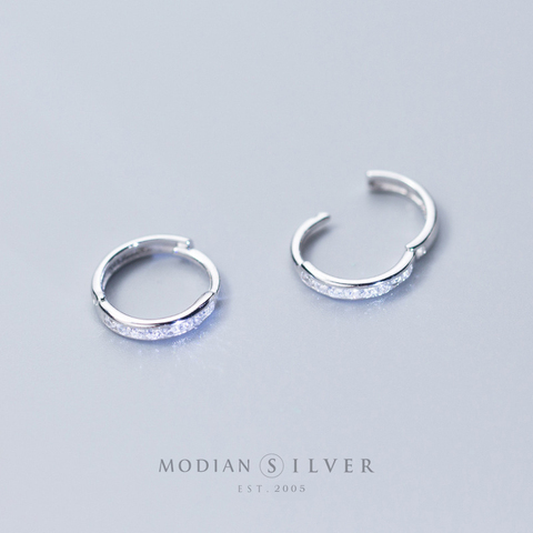 Modian Simple charme rond clair zircone mode bijoux 100% 925 argent Sterling Rose or couleur boucles d'oreilles pour les femmes cadeau ► Photo 1/4