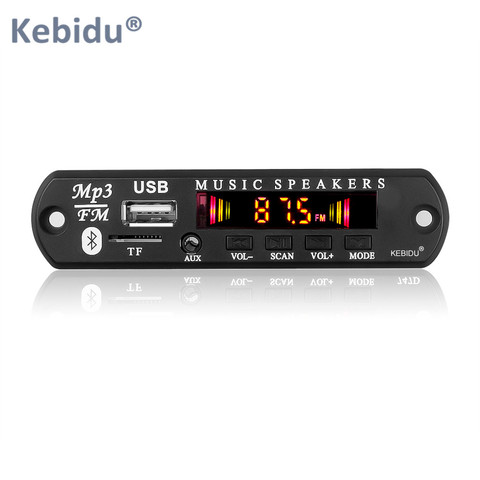 Kebidu sans fil Bluetooth 5.0 MP3 Module de carte de décodage voiture MP3 lecteur de musique cc 5V 12V SD/TF carte/USB/FM Radio ► Photo 1/6