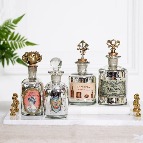 Bouteille de parfum décoration créative de bouteille en verre bouteille Vintage avec couvercle en laiton cadeaux pour amis féminins récipient de parfum ► Photo 1/6