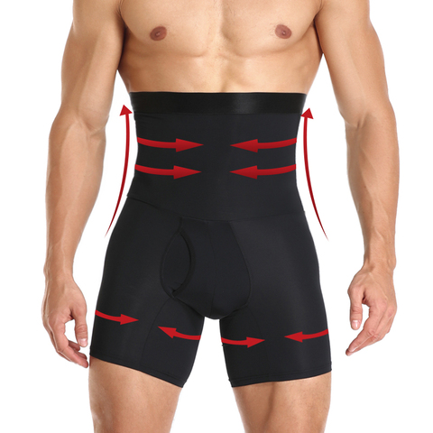 Short de contrôle du ventre pour hommes, Compression pour façonner le corps, taille haute, entraîneur, contrôle du ventre, vêtement amincissant, caleçon boxeur Fajas ► Photo 1/6