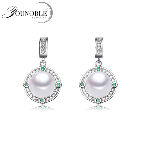 Boucle d'oreille en perles de pierre naturelle authentique pour femmes, boucle d'oreille tendance et mignonne en argent 925, cadeau d'anniversaire pour fille ► Photo 1/6