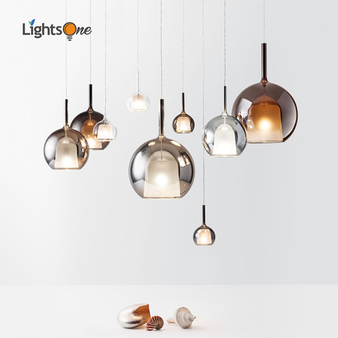 Lampe suspendue en verre au design nordique moderne simpliste, art créatif minimaliste, luminaire d'intérieur, idéal pour un restaurant, un bar ► Photo 1/4