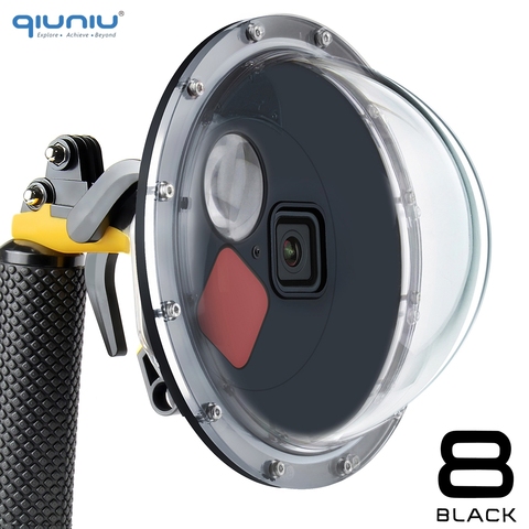 QIUNIU – boîtier de plongée étanche avec filtre sous-marin, 45m, Port en dôme commutable, avec poignée à gâchette, pour GoPro Hero 8 Black Go Pro, accessoire ► Photo 1/6