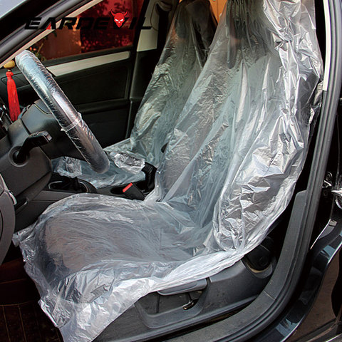 Feardevil – housses de siège de voiture jetables, 100 pièces, housse de protection en plastique souple, universelle, étanche, soins, nettoyage, réparation, beauté ► Photo 1/6